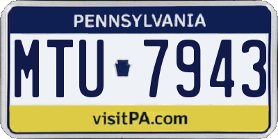 PA license plate MTU7943