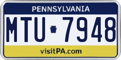 PA license plate MTU7948