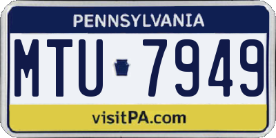 PA license plate MTU7949