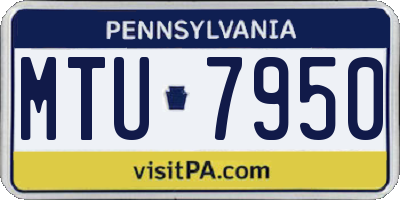 PA license plate MTU7950