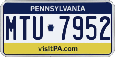 PA license plate MTU7952