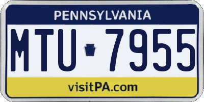 PA license plate MTU7955