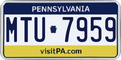 PA license plate MTU7959