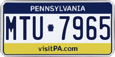 PA license plate MTU7965