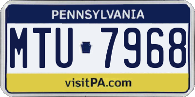 PA license plate MTU7968