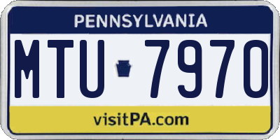 PA license plate MTU7970