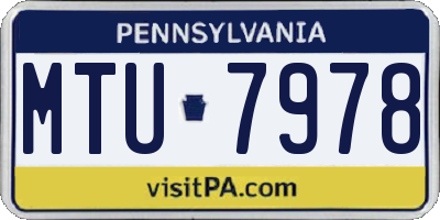 PA license plate MTU7978