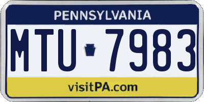 PA license plate MTU7983