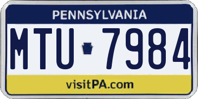 PA license plate MTU7984