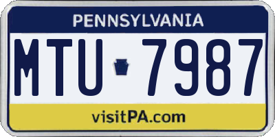 PA license plate MTU7987