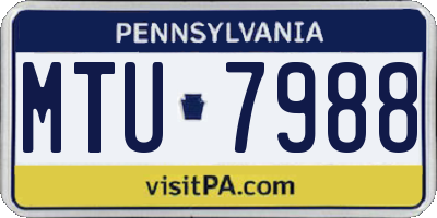 PA license plate MTU7988