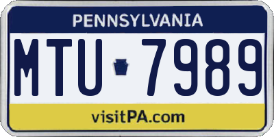 PA license plate MTU7989