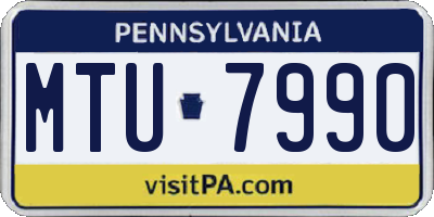 PA license plate MTU7990