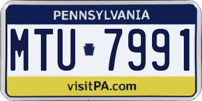 PA license plate MTU7991
