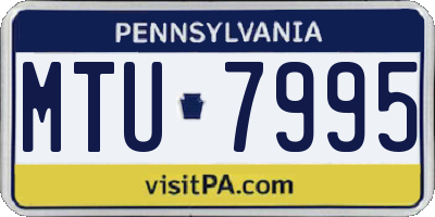 PA license plate MTU7995