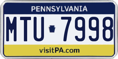 PA license plate MTU7998