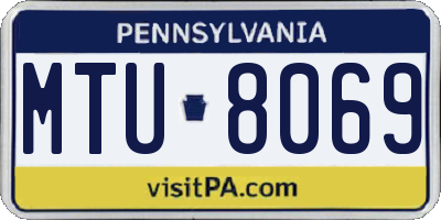 PA license plate MTU8069