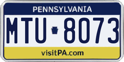 PA license plate MTU8073