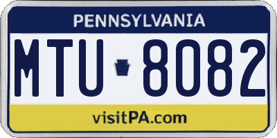 PA license plate MTU8082