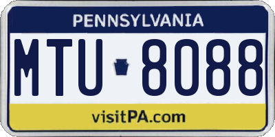 PA license plate MTU8088