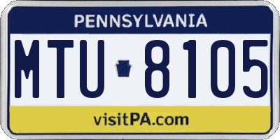 PA license plate MTU8105