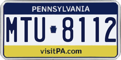 PA license plate MTU8112
