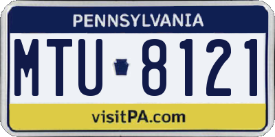 PA license plate MTU8121