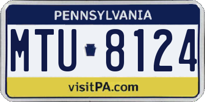 PA license plate MTU8124