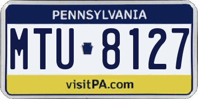 PA license plate MTU8127