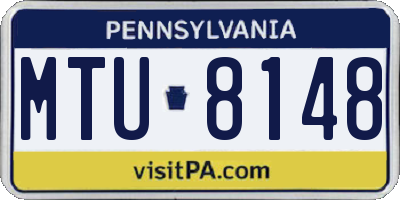 PA license plate MTU8148