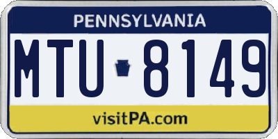PA license plate MTU8149