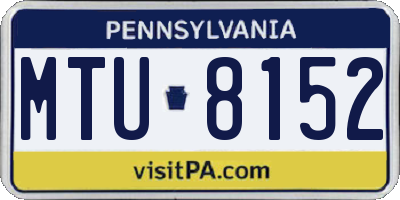 PA license plate MTU8152
