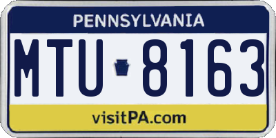 PA license plate MTU8163
