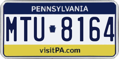 PA license plate MTU8164