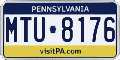PA license plate MTU8176