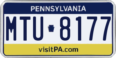 PA license plate MTU8177