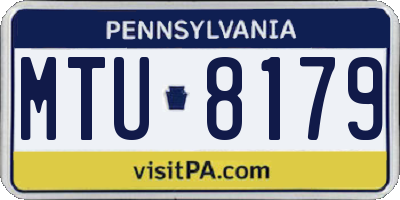 PA license plate MTU8179
