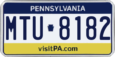 PA license plate MTU8182