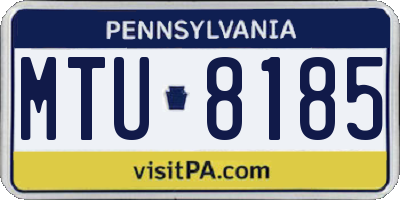 PA license plate MTU8185