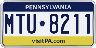 PA license plate MTU8211