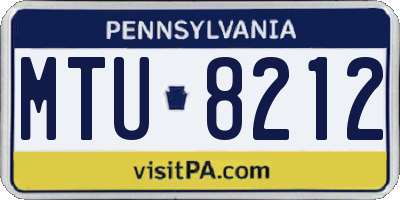 PA license plate MTU8212
