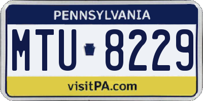 PA license plate MTU8229