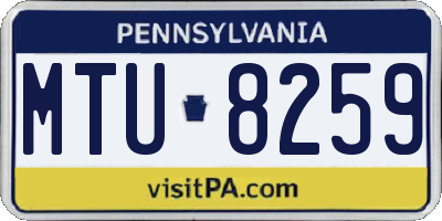 PA license plate MTU8259