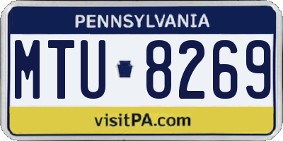 PA license plate MTU8269