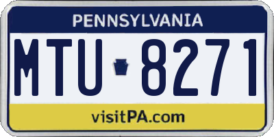 PA license plate MTU8271