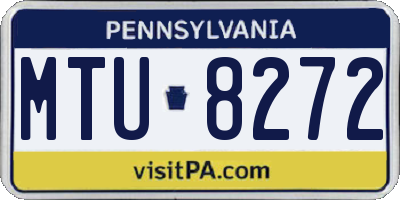 PA license plate MTU8272