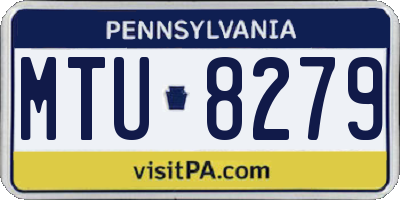 PA license plate MTU8279