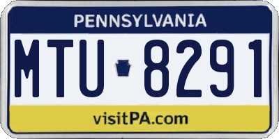 PA license plate MTU8291