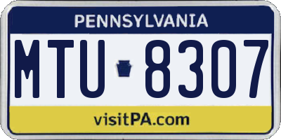 PA license plate MTU8307