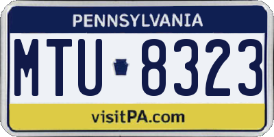 PA license plate MTU8323